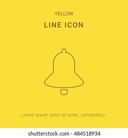 Notification bell Cute yellow thin line icon / logo Design