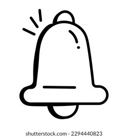 A notification bell doodle icon