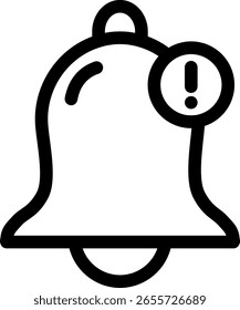 Campana de notificación con icono de signo de exclamación