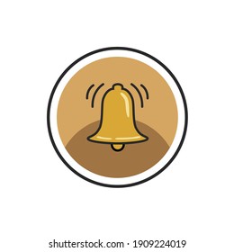 Notification bell flat icon vector. Ringing bell and notification in 2D style.