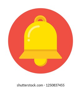 Notification bell flat icon. You can be used notification bell icon for several purposes like: websites, UI, UX, print templates, promotional materials, info-graphics, web and mobile phone apps.