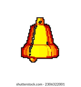 notification bell game pixel art retro vector. bit notification bell. old vintage illustration