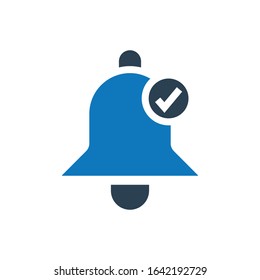 Notification bell glyph icon vector 