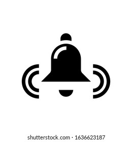 notification bell glyph vector icon - ui icon vector