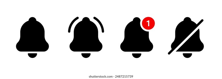 Notification bell icon. Notification icon.