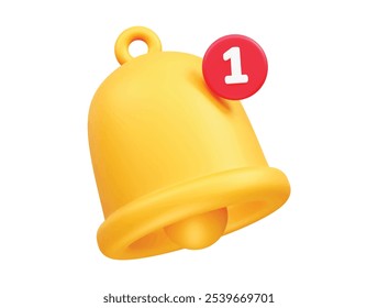 Notification bell icon 3d render