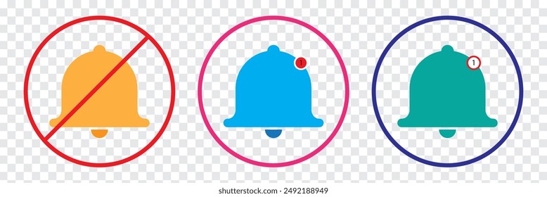 Notification bell icon. Alarm symbol. Incoming inbox message. Ringing bells. Alarm clock and smartphone application alert. Social media element. New message symbol flat style - stock vector.