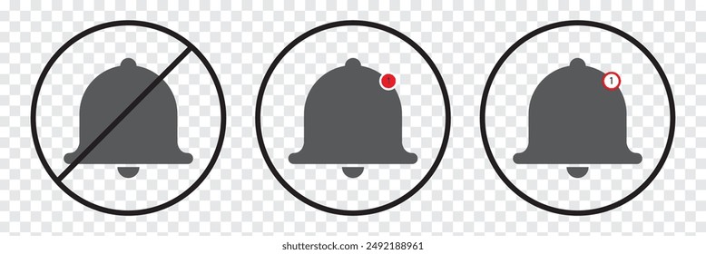 Notification bell icon. Alarm symbol. Incoming inbox message. Ringing bells. Alarm clock and smartphone application alert. Social media element. New message symbol flat style - stock vector.