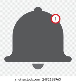 Notification bell icon. Alarm symbol. Incoming inbox message. Ringing bells. Alarm clock and smartphone application alert. Social media element. New message symbol flat style - stock vector.