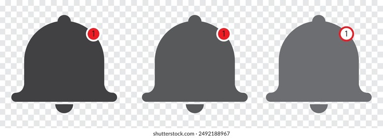 Notification bell icon. Alarm symbol. Incoming inbox message. Ringing bells. Alarm clock and smartphone application alert. Social media element. New message symbol flat style - stock vector.