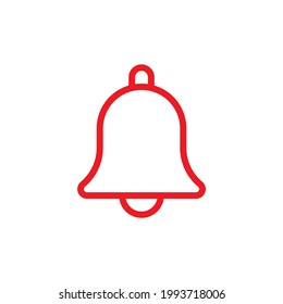 Icono de timbre de notificación, vector de icono de alarma aislado en fondo blanco.