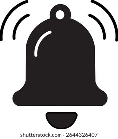 Notification Bell Icon - Alert Ringing Symbol in Flat Blue Vector