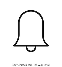 Benachrichtigungsglocken-Symbol, schwarz-weißes Vektorumrisszeichen
