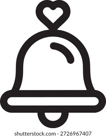 Icono de campana de notificación – Símbolo de alerta en blanco y negro