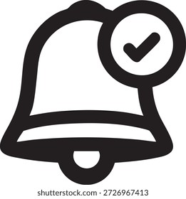 Icono de campana de notificación – Símbolo de alerta en blanco y negro