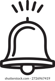 Icono de campana de notificación – Símbolo de alerta en blanco y negro