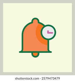 Notification Bell Icon with a Clock Symbol Indicating Upcoming or Scheduled Alerts