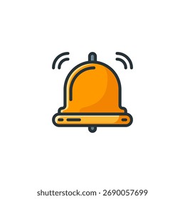 Icono de campana de notificación Estilo de contorno coloreado