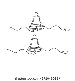 Icono de campana de notificación en un estilo de dibujo continuo de una línea

