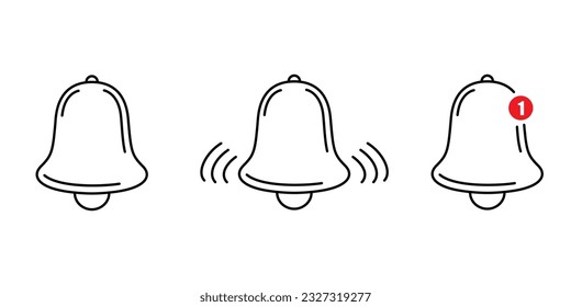 diseño de icono de timbre de notificación. teléfono móvil de alarma de mensajes entrante