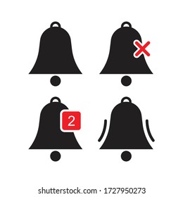 Notification bell icon design isolated on white background