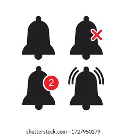 Notification bell icon design isolated on white background
