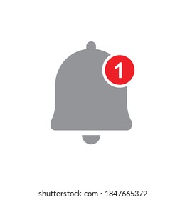 Notification bell icon design isolated on white background