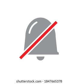 Diseño de icono de timbre de notificación aislado en fondo blanco