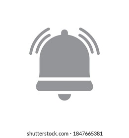 Diseño de icono de timbre de notificación aislado en fondo blanco