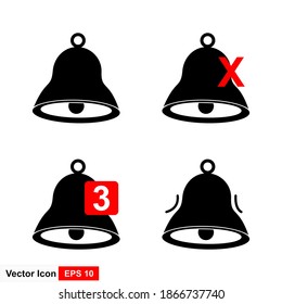 Notification bell icon design isolated on white background