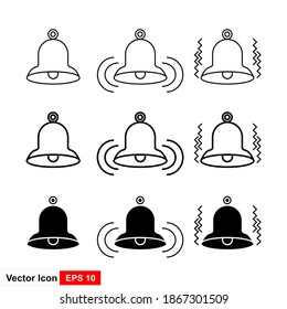 Notification bell icon design isolated on white background