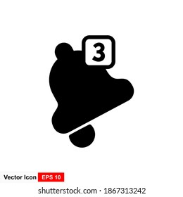 Notification bell icon design isolated on white background