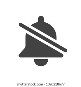 Notification Bell icon . Do not disturb icon. Simple design. Alert icon. Do not alarm icon.