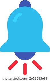 Notification Bell Icon Flat Illustration
