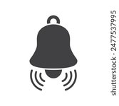 Notification bell icon in flat style. Incoming inbox message vector illustration on isolated background. Ringing bell sign business concept.