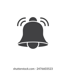 Notification bell icon in flat style. Incoming inbox message vector illustration on isolated background. Ringing bell sign business concept.