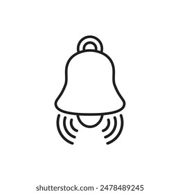 Notification bell icon in flat style. Incoming inbox message vector illustration on isolated background. Ringing bell sign business concept.