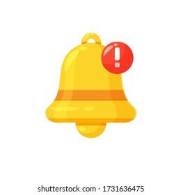 Notification bell icon. The golden alert bell is shaking to alert the upcoming schedule.