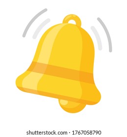 Notification bell icon. The golden alert bell is shaking to alert the upcoming schedule.