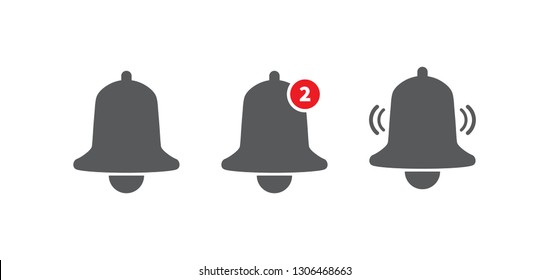 Notification bell icon. Incoming inbox message. Alarm icon. Vector illustration