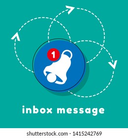 Notification bell icon for incoming inbox message. marketing banner. 