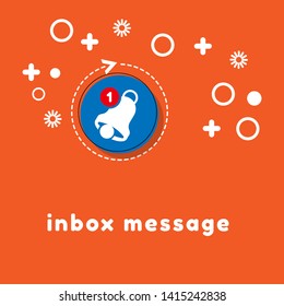 Notification bell icon for incoming inbox message. marketing banner. 