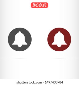 Notification bell icon for incoming inbox message. Bell for alarm clock and smartphone application alert icon. Bell Icon in trendy flat style isolated on grey background. Bell flat design icon.