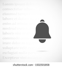 Notification bell icon for incoming inbox message. Vector ringing bell and notification number sign for alarm clock and smartphone application alert

