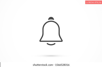 Notification bell icon for incoming inbox message. Vector ringing bell and notification number sign for alarm clock and smartphone application alert
