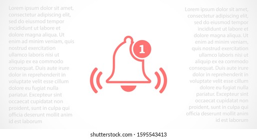 Notification bell icon for incoming inbox message. Bell for alarm clock and smartphone application alert icon. Bell Icon in trendy flat style isolated on grey background. Bell flat design icon.
