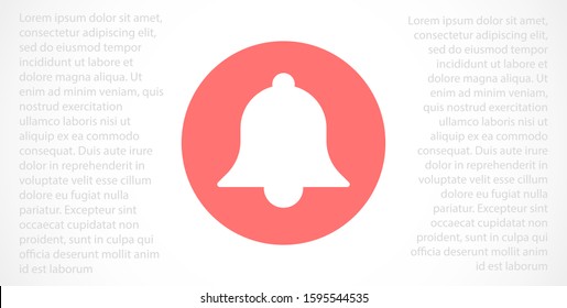 Notification bell icon for incoming inbox message. Bell for alarm clock and smartphone application alert icon. Bell Icon in trendy flat style isolated on grey background. Bell flat design icon.