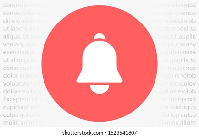 Notification bell icon for incoming inbox message. Vector ringing bell and notification number sign for alarm clock and smartphone application alert

