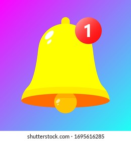 Notification bell icon for incoming inbox message illustration Vector