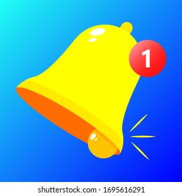 Notification bell icon for incoming inbox message illustration Vector